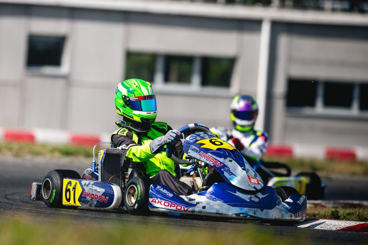 Trofim Krotov leading in kart 661 during a race.